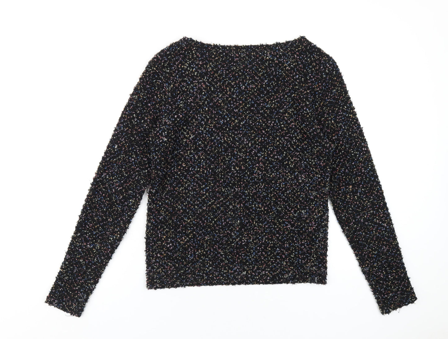 Hearts & Bows Womens Black Round Neck Acrylic Pullover Jumper Size S