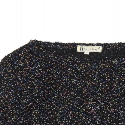 Hearts & Bows Womens Black Round Neck Acrylic Pullover Jumper Size S