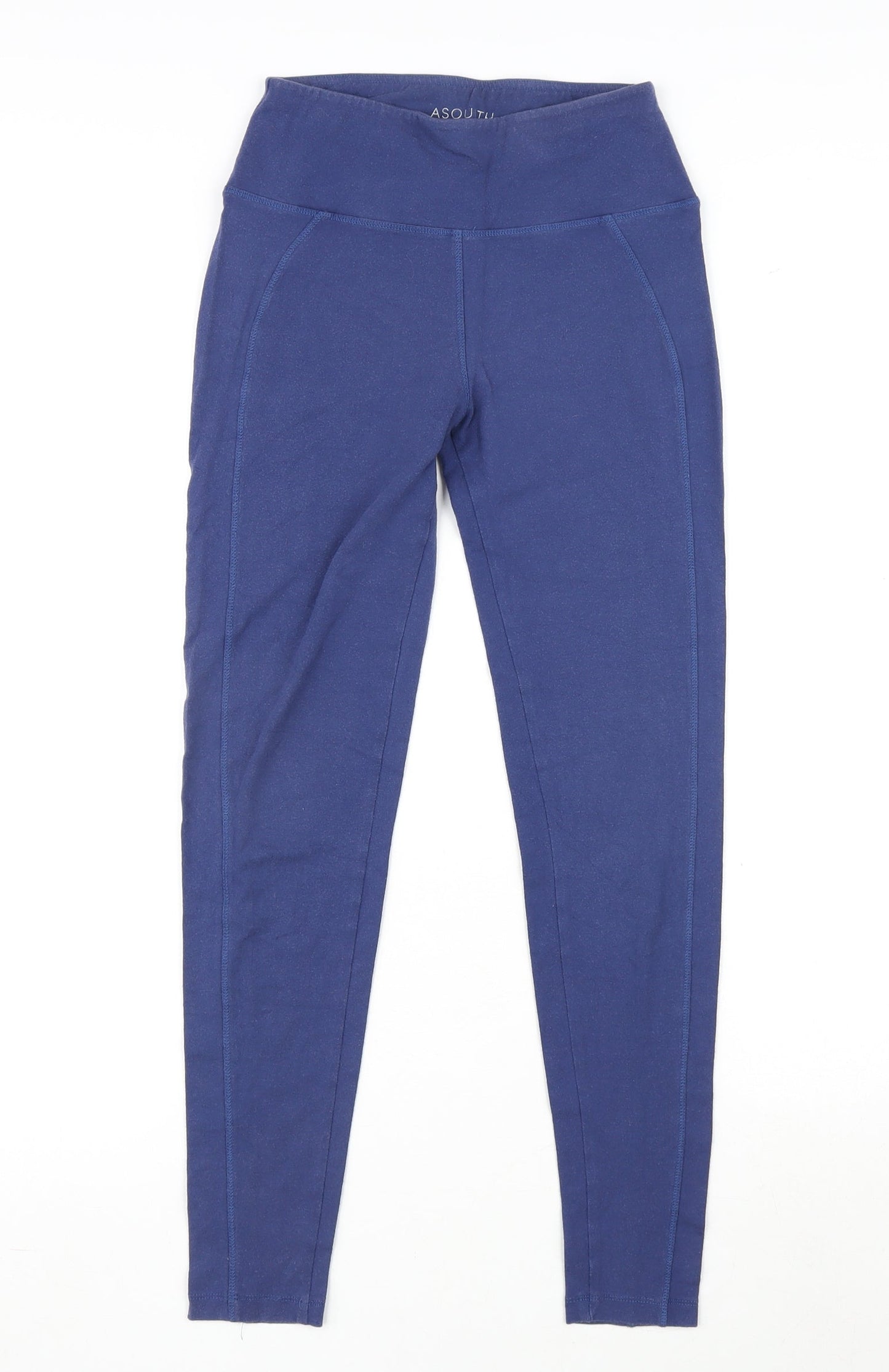 Asquith Womens Blue Cotton Carrot Leggings Size XS L27 in