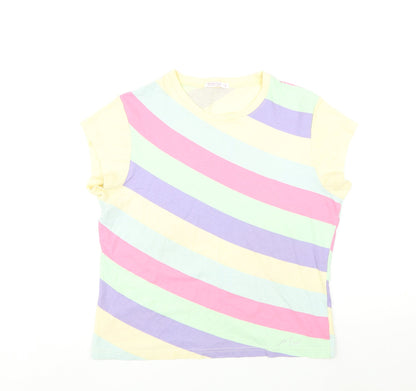 Womens UK Size 14 Butterfly Multicoloured Basic T-Shirt