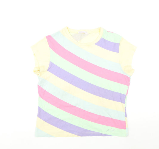 Womens UK Size 14 Butterfly Multicoloured Basic T-Shirt