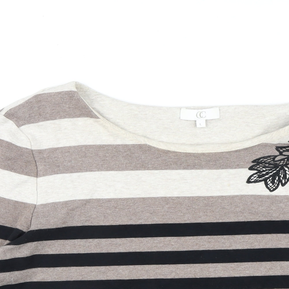 Womens UK Size L CC Brown Basic T-Shirt