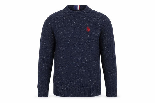 US Polo Assn. Boys Blue Crew Neck Cotton Pullover Jumper Size 7-8 Years Pullover