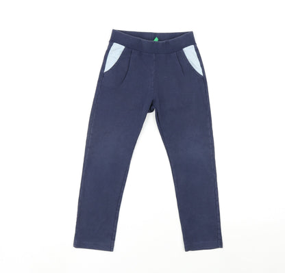 United Colors of Benetton Womens Blue Cotton Carrot Leggings Size 6 L20 in