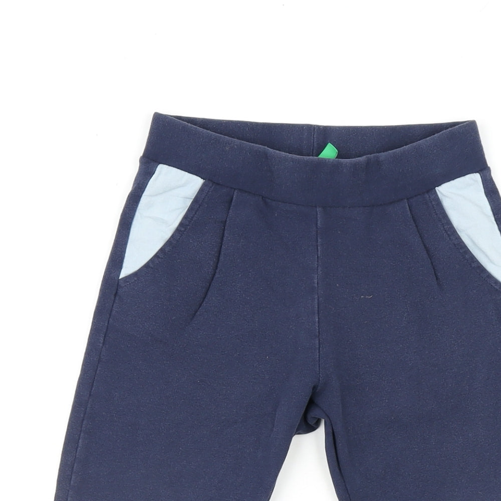 United Colors of Benetton Womens Blue Cotton Carrot Leggings Size 6 L20 in