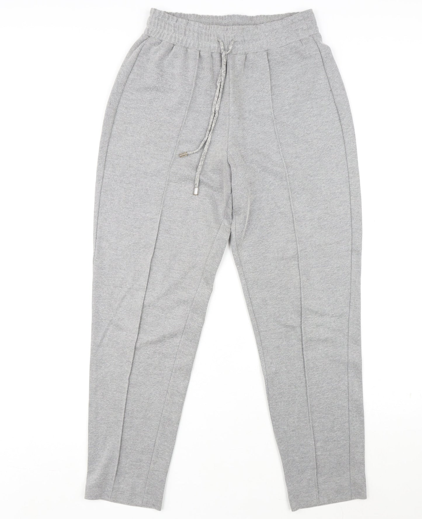 Mango Womens Grey Polyester Jogger Trousers Size S L27 in Regular Drawstring