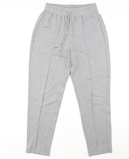 Mango Womens Grey Polyester Jogger Trousers Size S L27 in Regular Drawstring