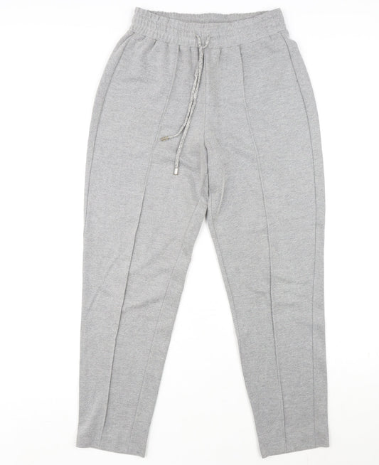Mango Womens Grey Polyester Jogger Trousers Size S L27 in Regular Drawstring