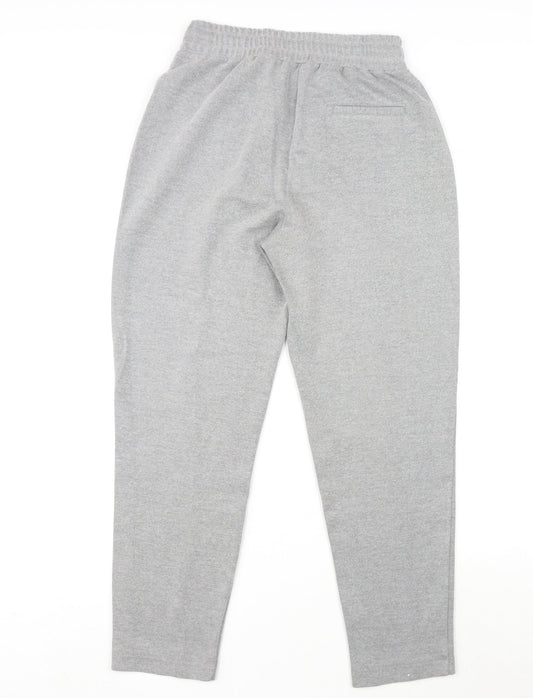 Mango Womens Grey Polyester Jogger Trousers Size S L27 in Regular Drawstring