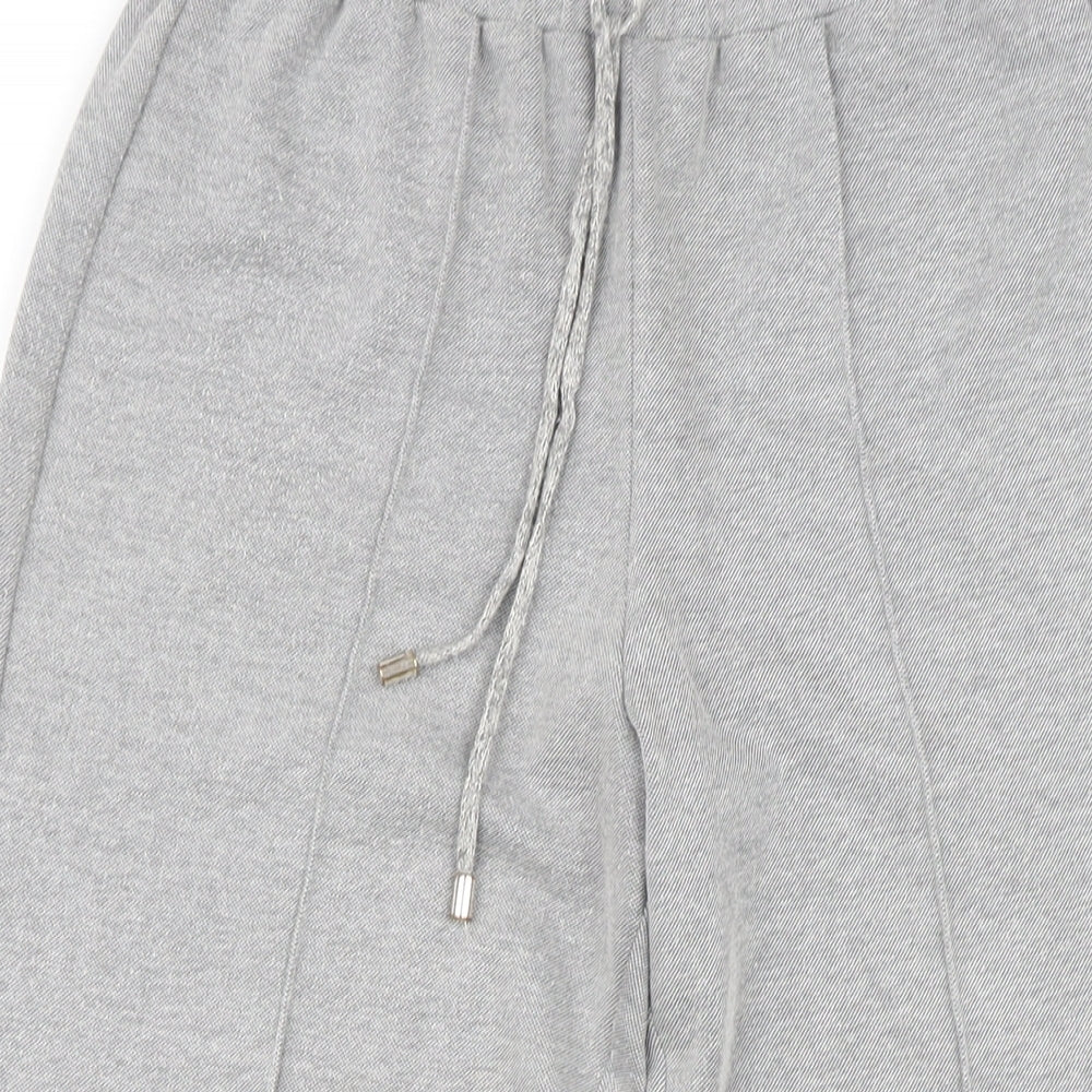 Mango Womens Grey Polyester Jogger Trousers Size S L27 in Regular Drawstring