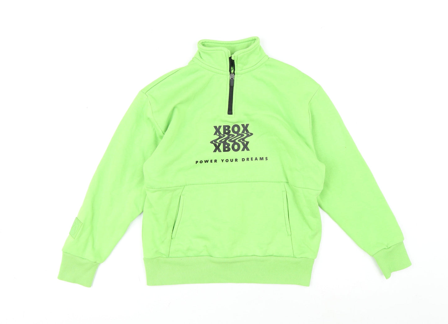 Xbox Boys Green Cotton Pullover Sweatshirt Size 9-10 Years Zip