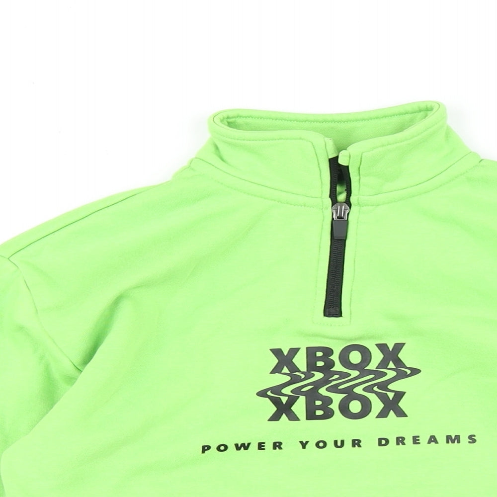 Xbox Boys Green Cotton Pullover Sweatshirt Size 9-10 Years Zip