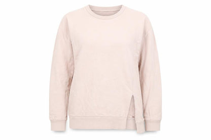 Front view of ASOS women’s pink cotton pullover sweatshirt, size UK 10, pullover