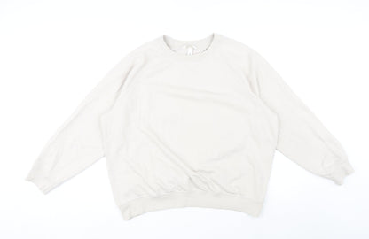 H&M Womens Beige Cotton Pullover Sweatshirt Size M Pullover