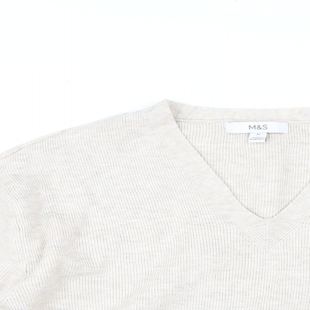 Womens UK Size M Marks and Spencer Beige Pullover Jumper