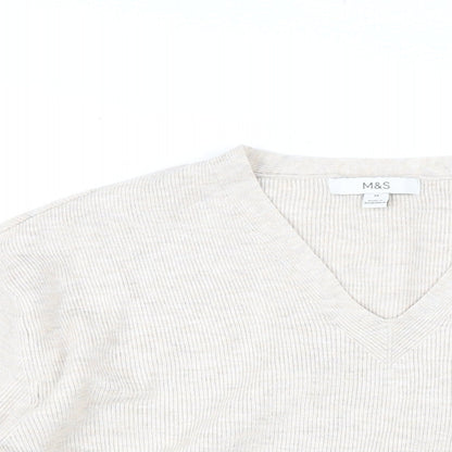 Womens UK Size M Marks and Spencer Beige Pullover Jumper
