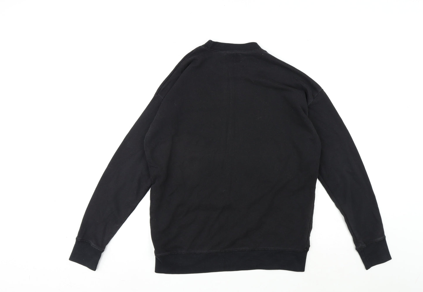 Mens UK Size S Pull&Bear Black Pullover Sweatshirt