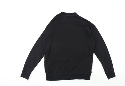 Mens UK Size S Pull&Bear Black Pullover Sweatshirt