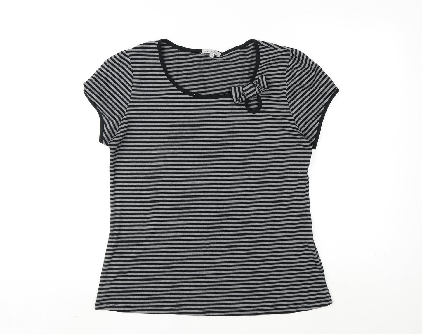Womens UK Size 14 Preview Grey Basic T-Shirt