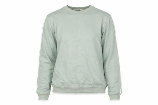 Front view of ASOS women’s green cotton pullover sweatshirt, size UK 8, pullover