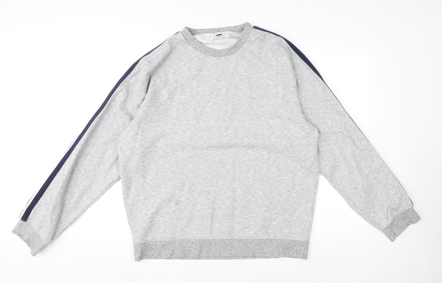 Topman Mens Grey Cotton Pullover Sweatshirt Size XL