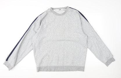 Topman Mens Grey Cotton Pullover Sweatshirt Size XL