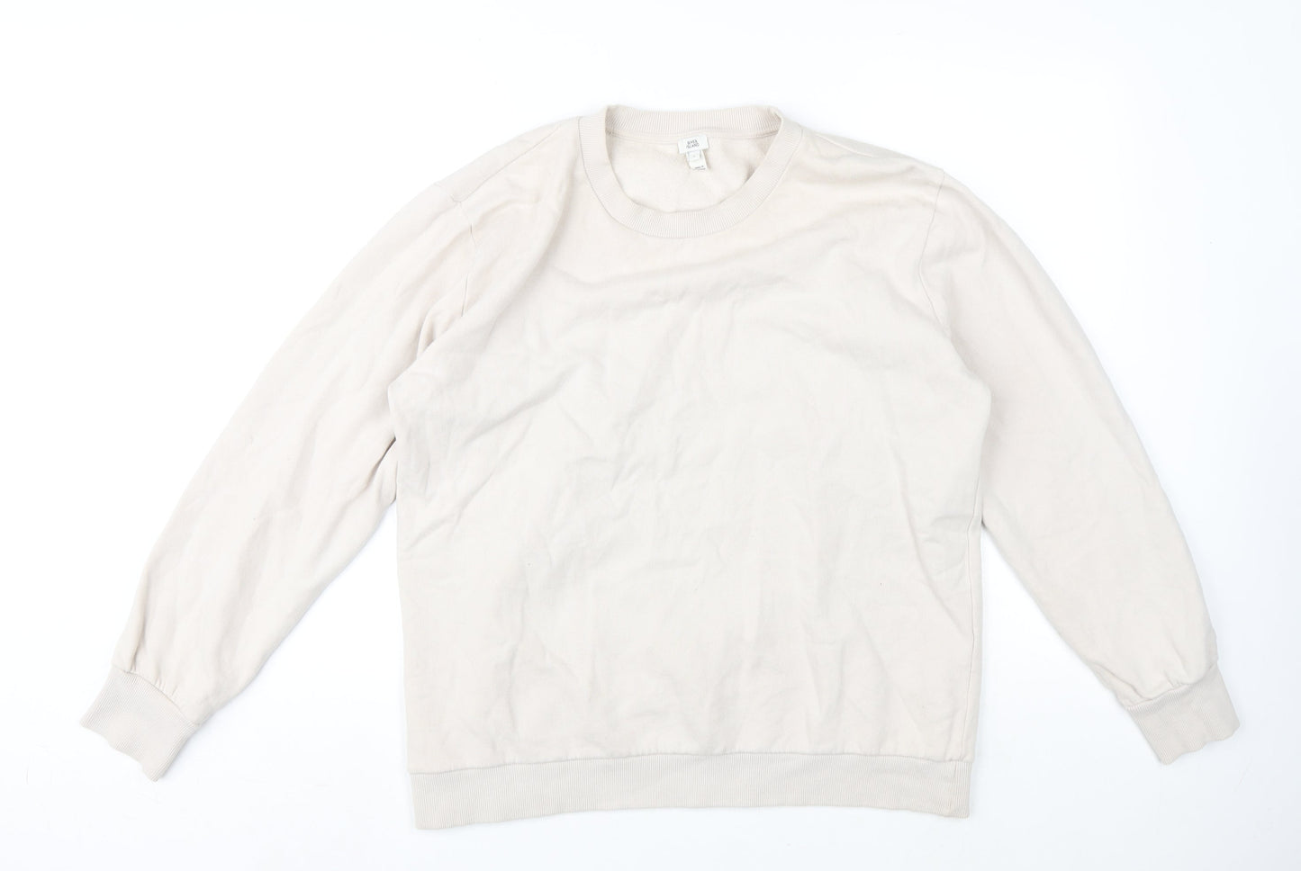 Mens UK Size L River Island Beige Pullover Sweatshirt
