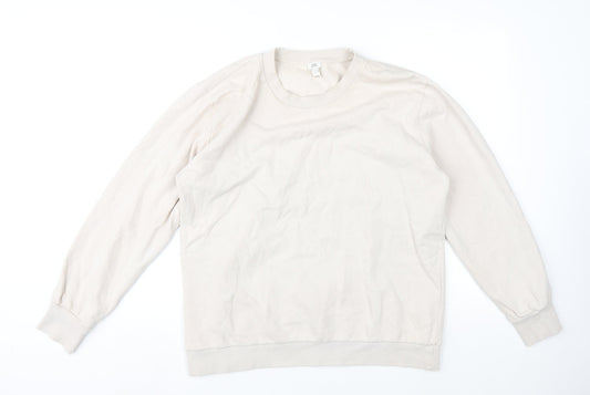 Mens UK Size L River Island Beige Pullover Sweatshirt