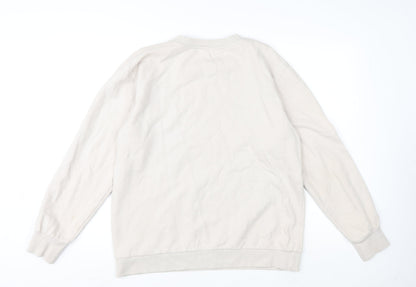 Mens UK Size L River Island Beige Pullover Sweatshirt