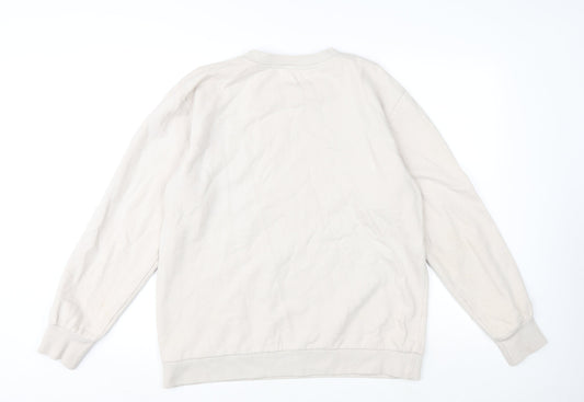 Mens UK Size L River Island Beige Pullover Sweatshirt