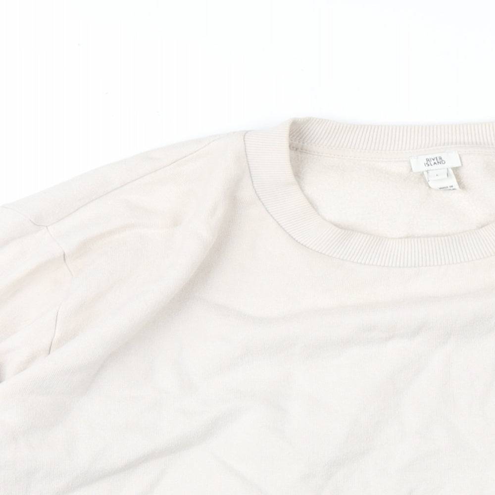 Mens UK Size L River Island Beige Pullover Sweatshirt