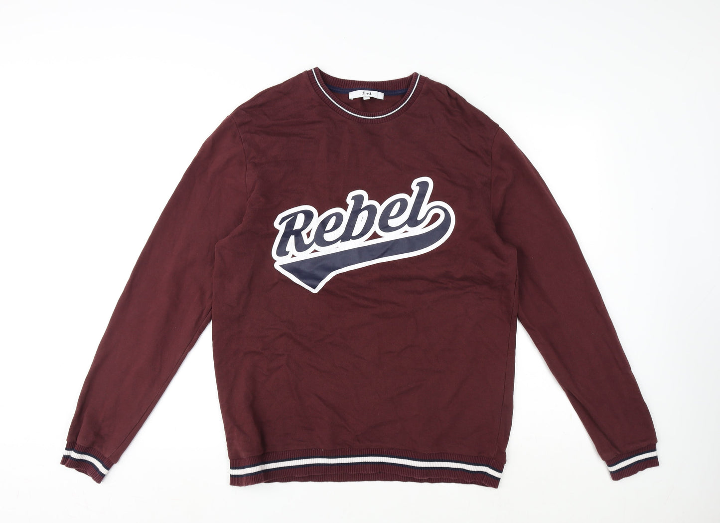 find. Mens Red Cotton Pullover Sweatshirt Size XL - Rebel