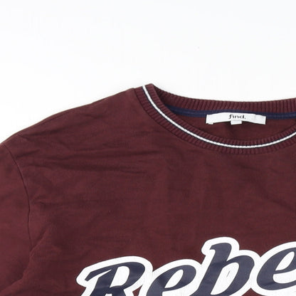 find. Mens Red Cotton Pullover Sweatshirt Size XL - Rebel