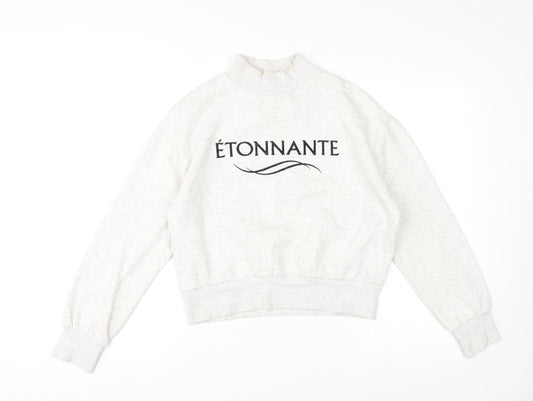 H&M Womens Grey Cotton Pullover Sweatshirt Size XS Pullover - Etonnante