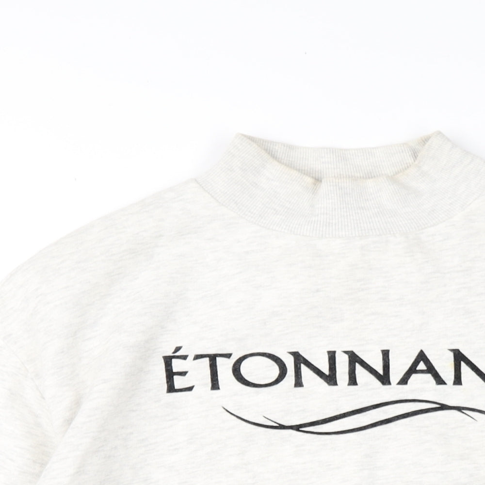 H&M Womens Grey Cotton Pullover Sweatshirt Size XS Pullover - Etonnante