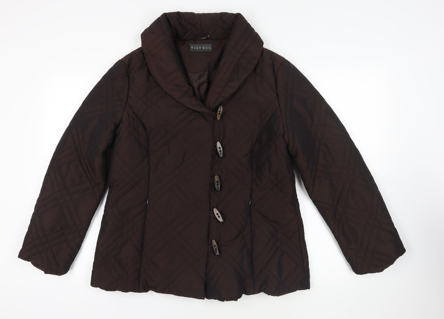 Womens UK Size 14 Alex & Co. Brown Quilted Coat