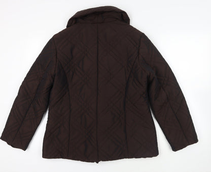 Womens UK Size 14 Alex & Co. Brown Quilted Coat