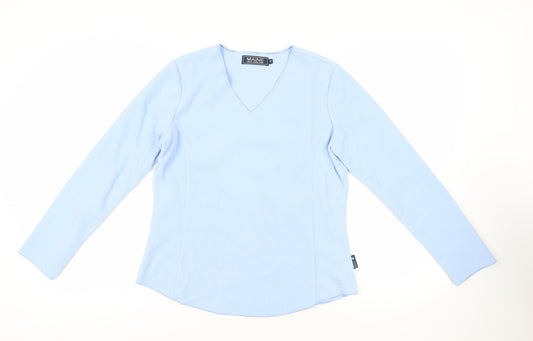 Maine New England Blue V-Neck Blouse Size 12