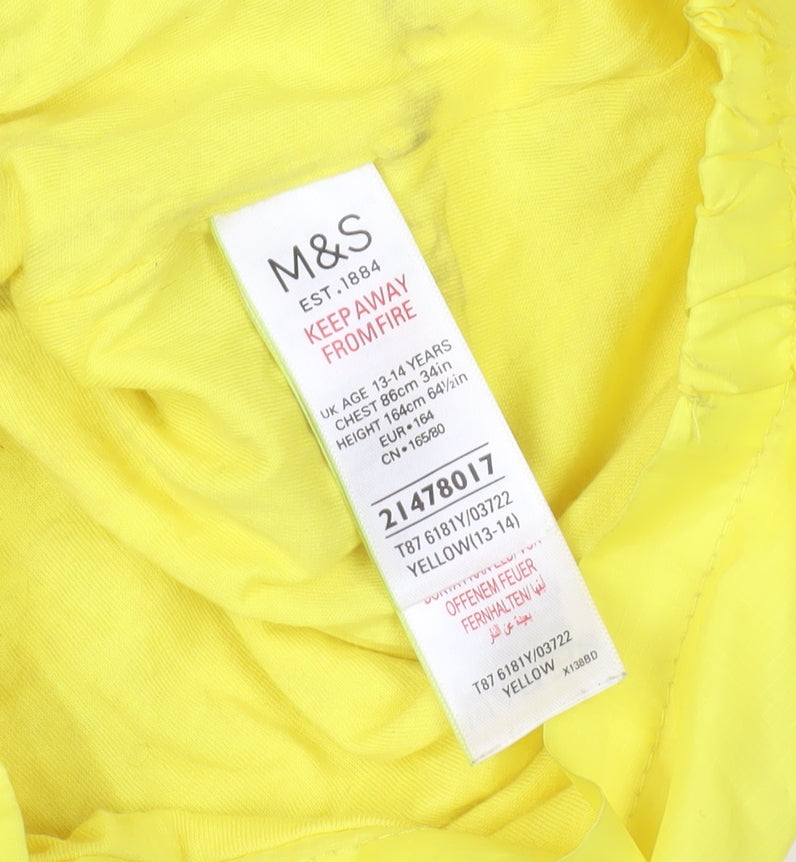 Yellow Marks and Spencer Hooded Windbreaker Jacket 13-14