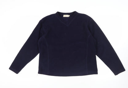 Bonmarché Blue Fleece V-Neck T-Shirt M