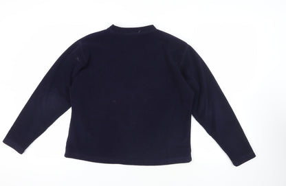 Bonmarché Blue Fleece V-Neck T-Shirt M