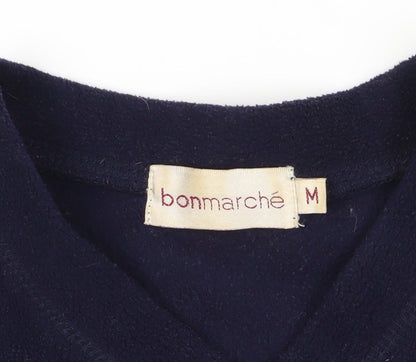 Bonmarché Blue Fleece V-Neck T-Shirt M