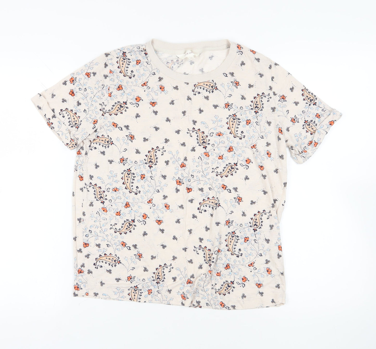 Womens UK Size 10 Marks and Spencer Beige Basic T-Shirt