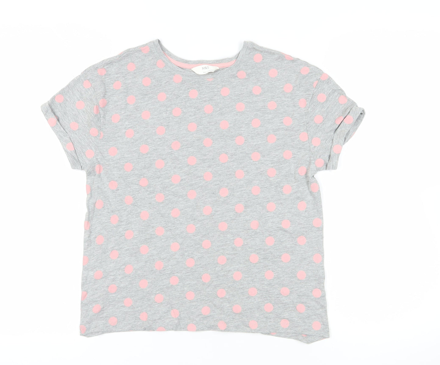 Womens UK Size S Marks and Spencer Grey Basic T-Shirt