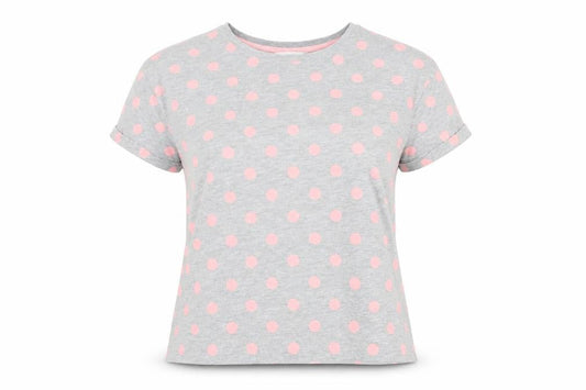 Front view of Marks & Spencer Grey Polka Dot T-Shirt -, size S