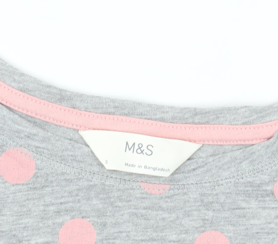 Womens UK Size S Marks and Spencer Grey Basic T-Shirt