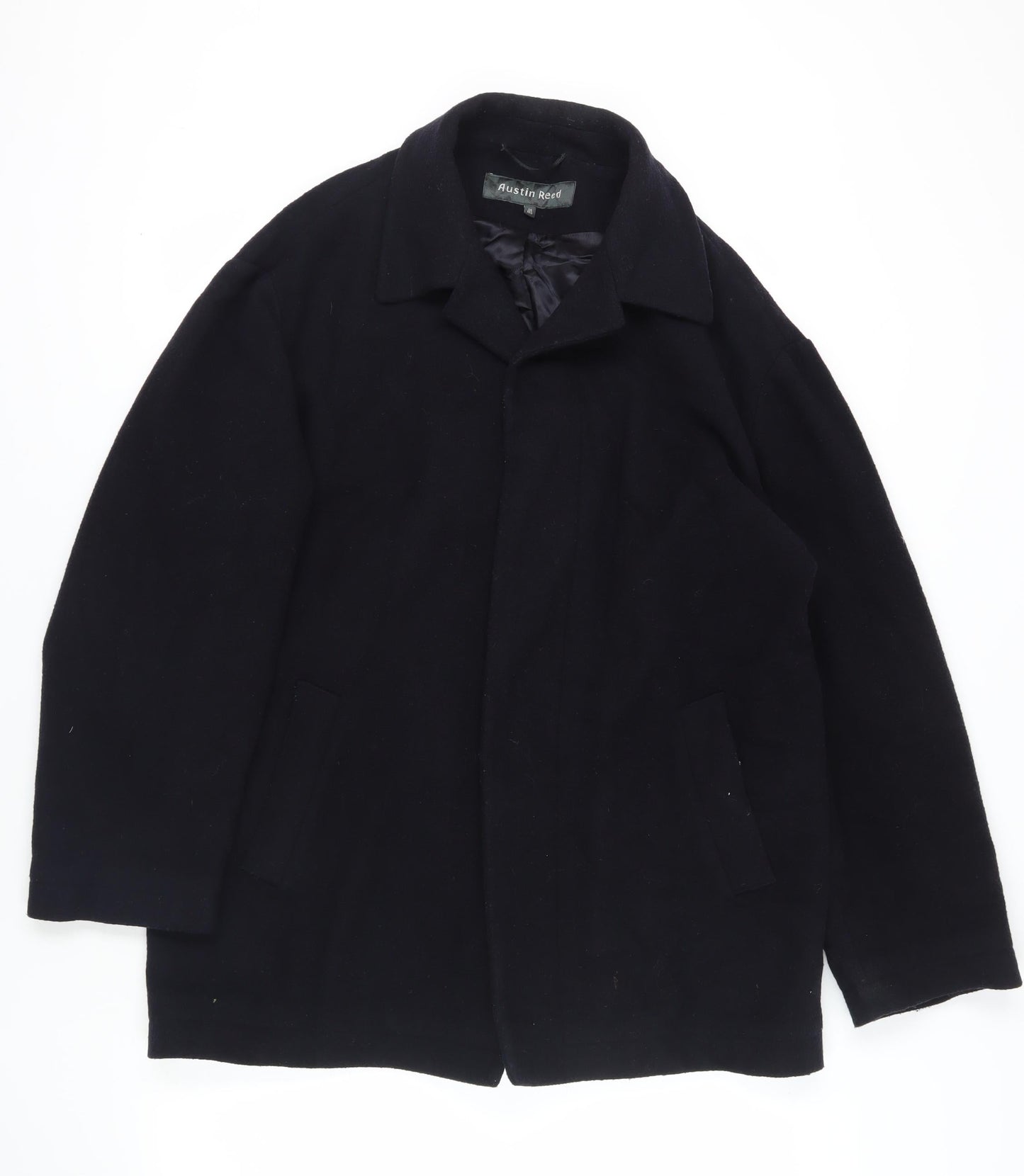 Austin Reed Black Wool Cashmere Overcoat Size 40