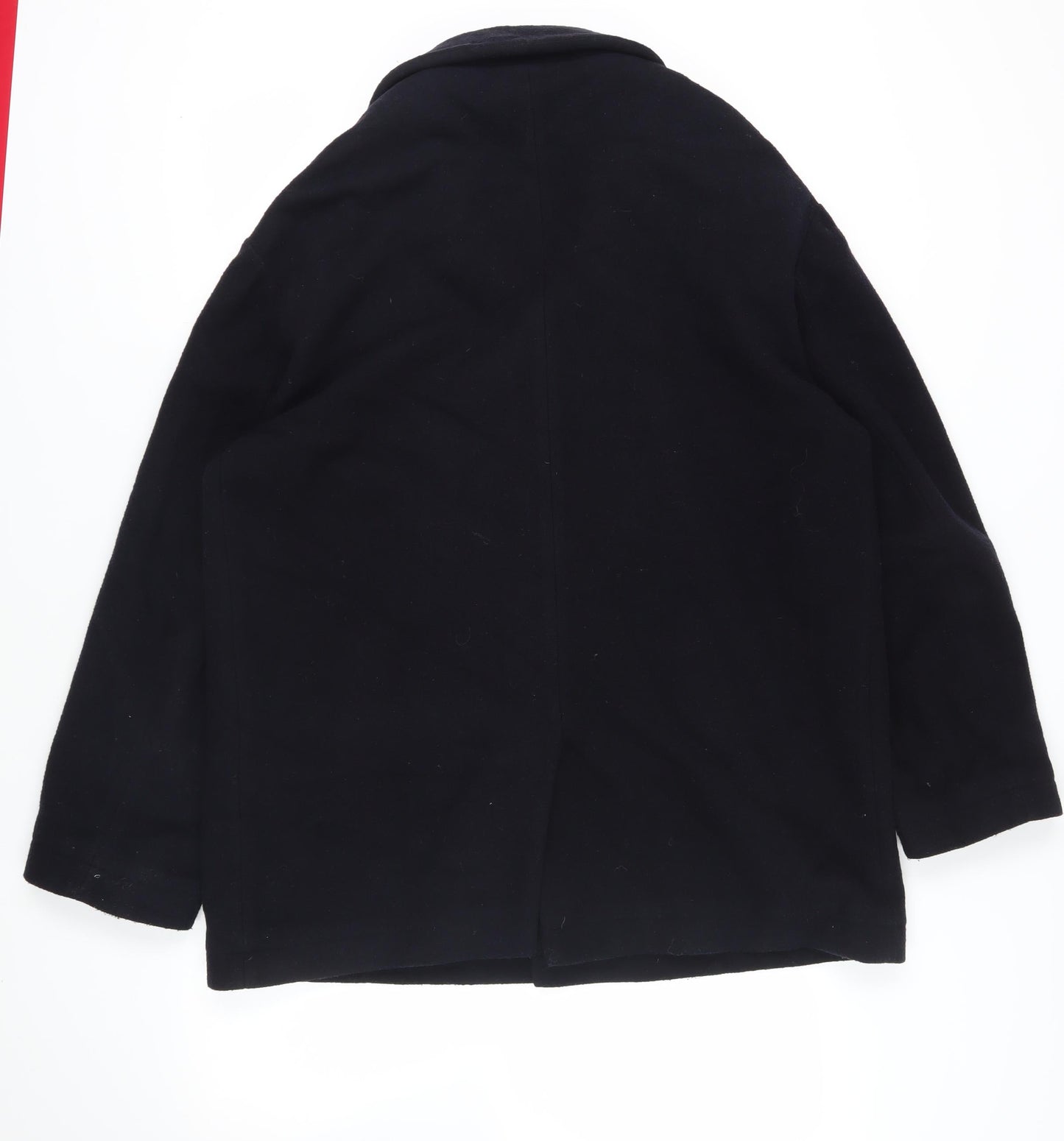 Austin Reed Black Wool Cashmere Overcoat Size 40