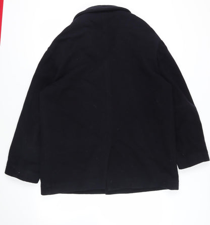 Austin Reed Black Wool Cashmere Overcoat Size 40