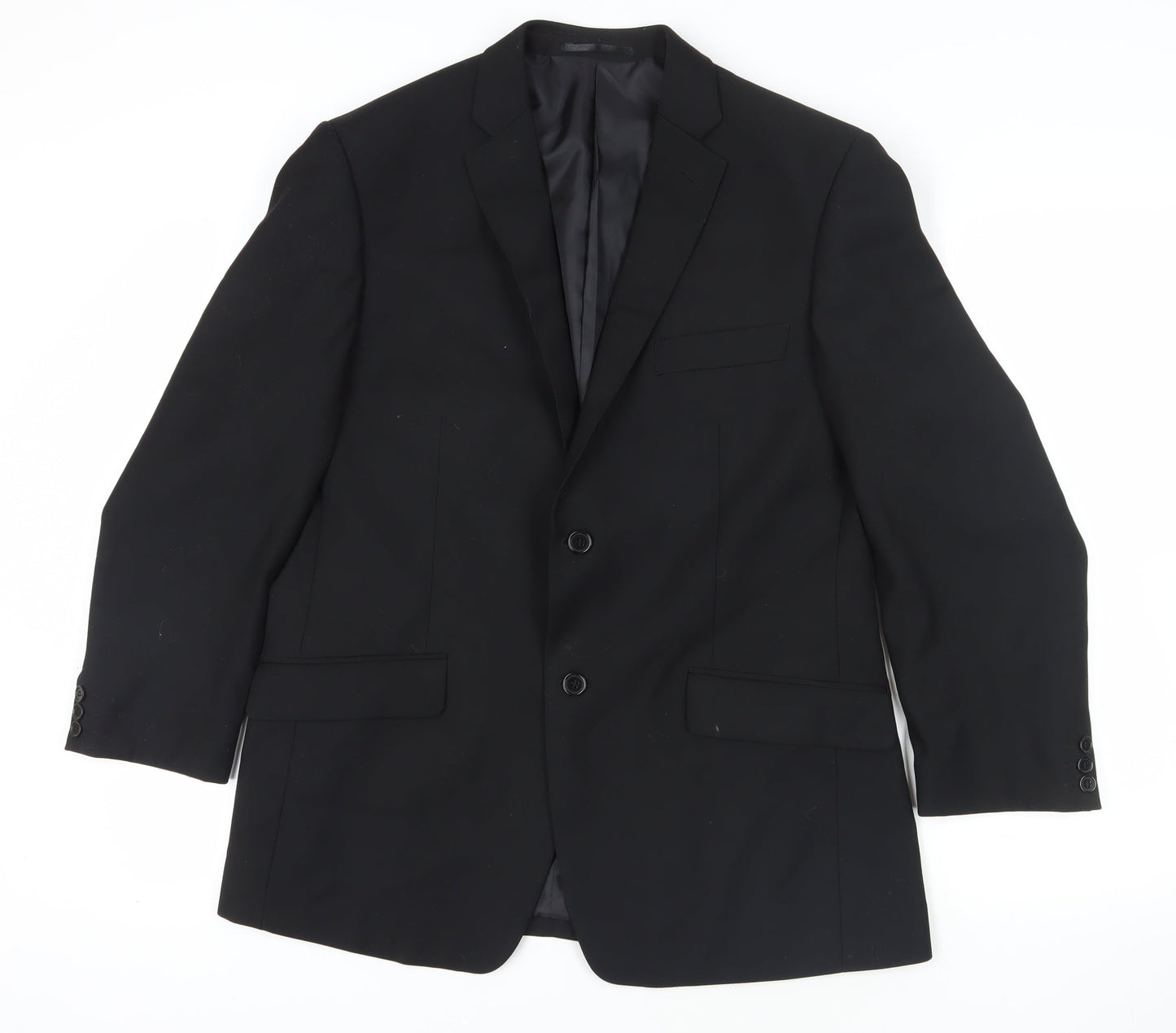 Mens UK Size 42 Charlton Gray Regular Black Suit Jacket